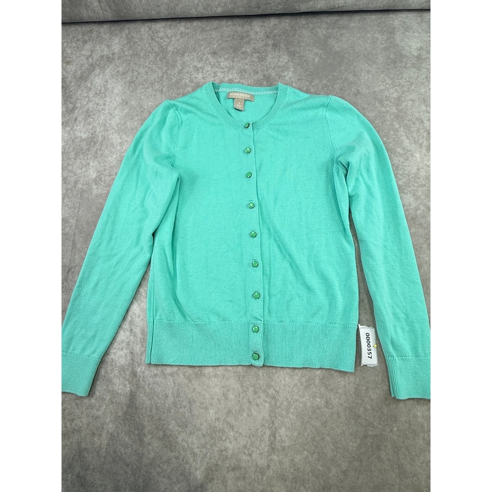 Banana Republic Womens Small Aqua Mint Green Cotton Rayon Button Front Cardigan